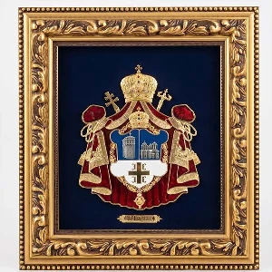 Velika zidna slika grb Srpske pravoslavne crkve luksuzna izrada Serbianshop