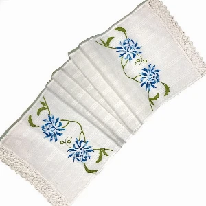  EMBROIDERED TOWEL - BLUE FLOWERS | SERBIANSHOP.COM
