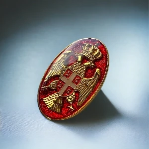 Metalna znacka crveni grb Srbije pin za rever serbianshop