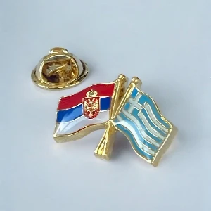 SERBIA-GREECE FLAG BADGE