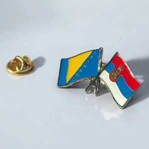 SERBIA - BOSINIA AND HERZEGOVINA FLAG BADGE