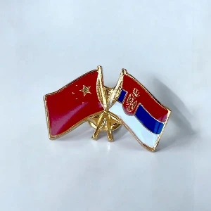 SERBIA - CHINA FLAG BADGE