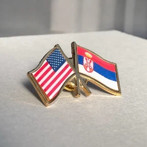 SERBIA - USA FLAG BADGE