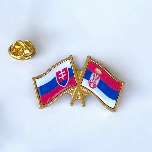 SERBIA - SLOVAKIA FLAG BADGE